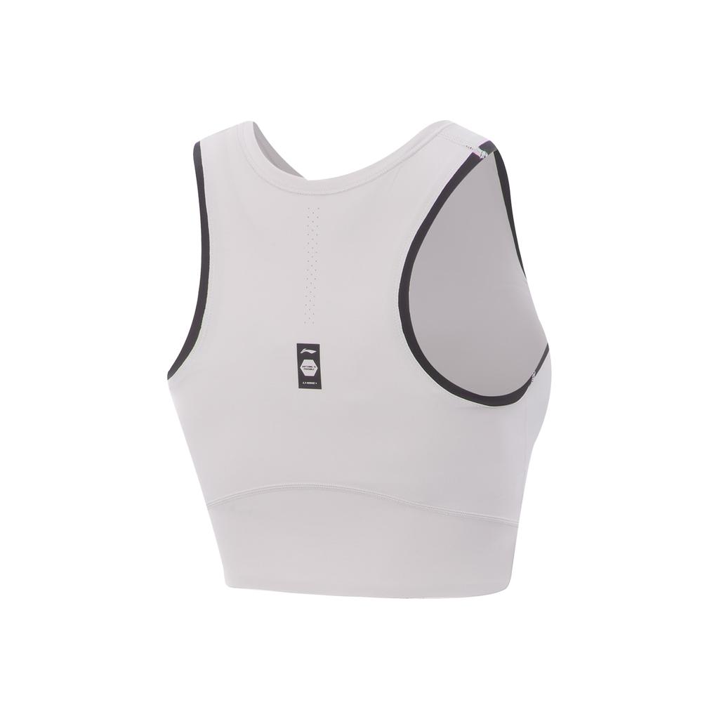 Li-Ning Серия Фитнес Универсальный Повседневный Модный Быстросохнущий Прохладный Жилет без рукавов с круглым вырезом Женские топы Лунно-Серый AVSV194-2