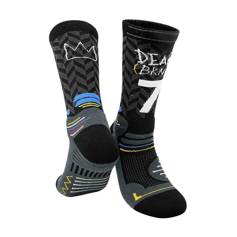 Men'S High-Top Actual Basketball Socks Sweat-Absorbing, Breathable And Non-Slip Towel Bottom High Tube Professional Sports Socks
