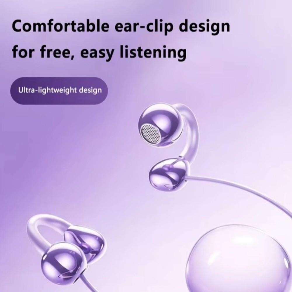 Built in Mic Ear Clip Headphones Lightweight Ear Hook Headphones Wired Headphones Sports Use