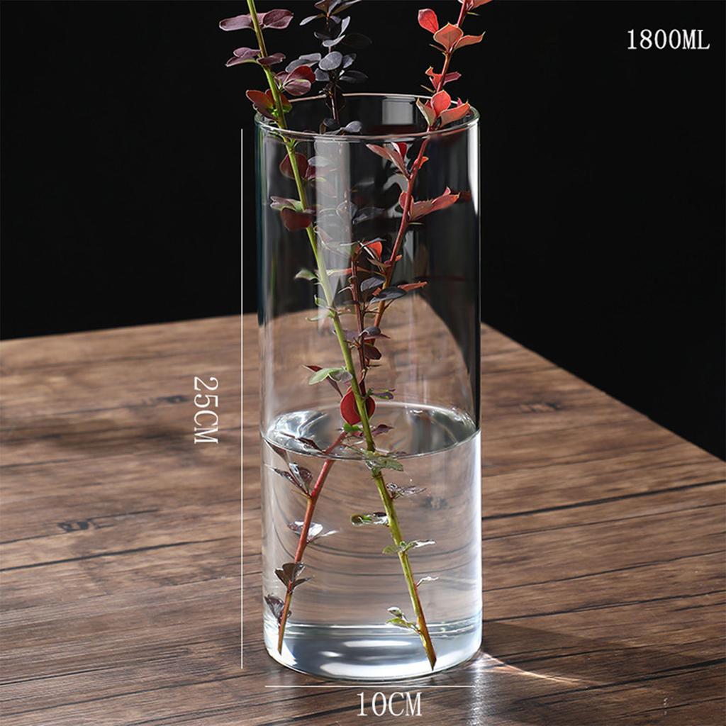 Transparent Glass Hydroponic Vase Modern Small Cylinder Flower Centerpiece Vases Use for Floral Wedding Home Decoration
