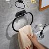 Wall Mounted Towel Hanger Ring Rustproof Self-adhesive Towel Holder Towel Ring Hook  Bedroom Use