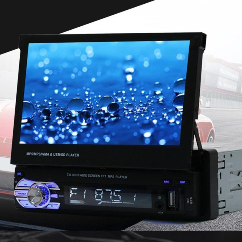 1 Din 7inch HD Touch Screen Bluetooth Car Stereo GPS MP5 MP3 Player Radio USB/TF/AUX