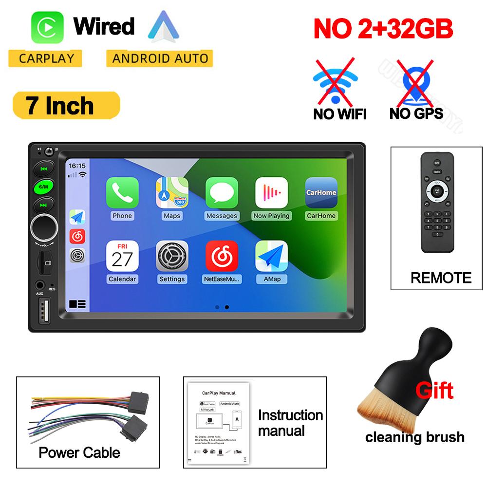 Универсальный 7 9 10 дюймовый мультимедийный проигрыватель 64G беспроводной CarPlay Android Auto Android13 2 Din FM радио стерео приемник плеер подарок