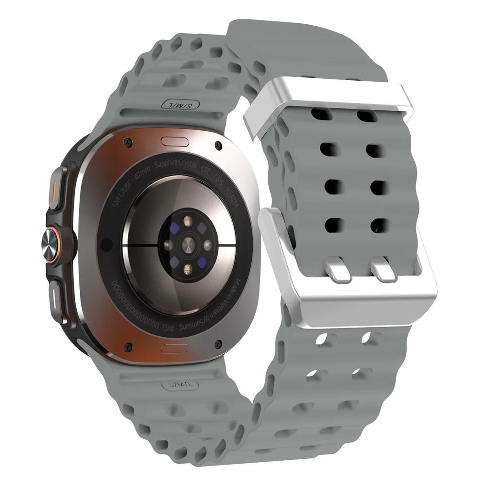 Морской ремешок для Samsung Galaxy Watch ultra Ремешок 47 мм Аксессуары Двухцветный Спортивный силиконовый Браслет Galaxy Watch 7 ultra Ремешки