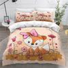 3D Cartoon Animal Bedding Set with High-definition Digital Printed Duvet and Pillowcase 2/3 Pieces Suitable for Children's Room and Home Decoration
