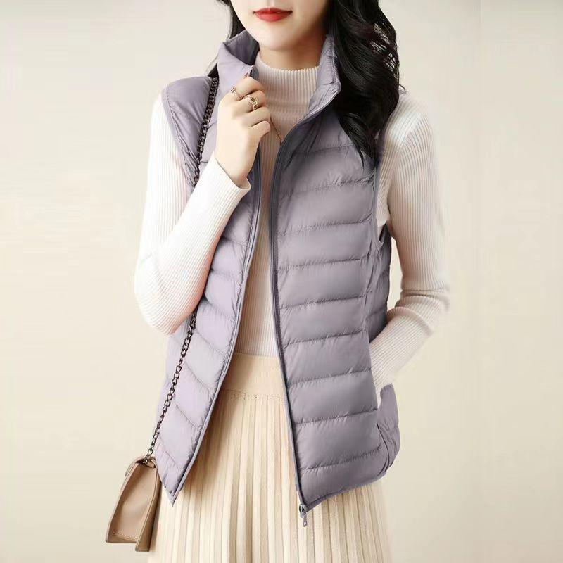 Autumn Winter Women's Down Jacket Women Vest Sleeveless Waistcoat Warm Lightweight Puffer Jacket Female Tops Outwear
