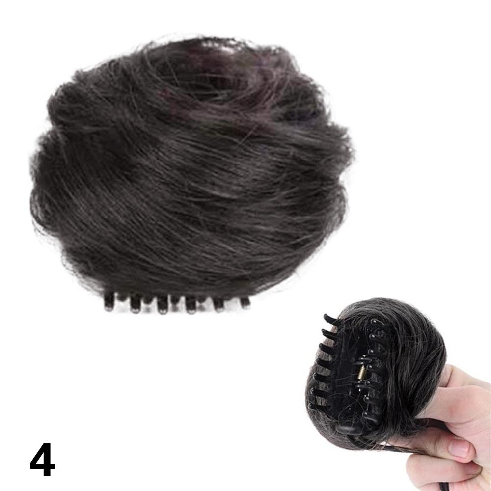 MERISIHAIR 1PCS Synthetic Messy Bun Claw Clip In Bun Wavy Curly Ponytail Extension Chignon Hair Bun For Women Daily Use