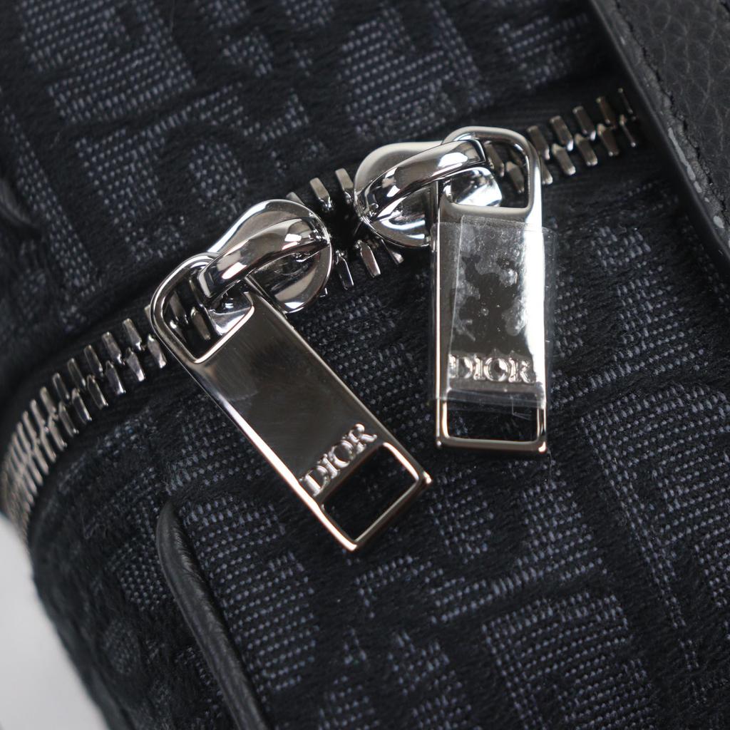 Превосходный клатч DIOR Oblique Rango Pouch из черной парусины мужской 2ADCA474YKY Б/У