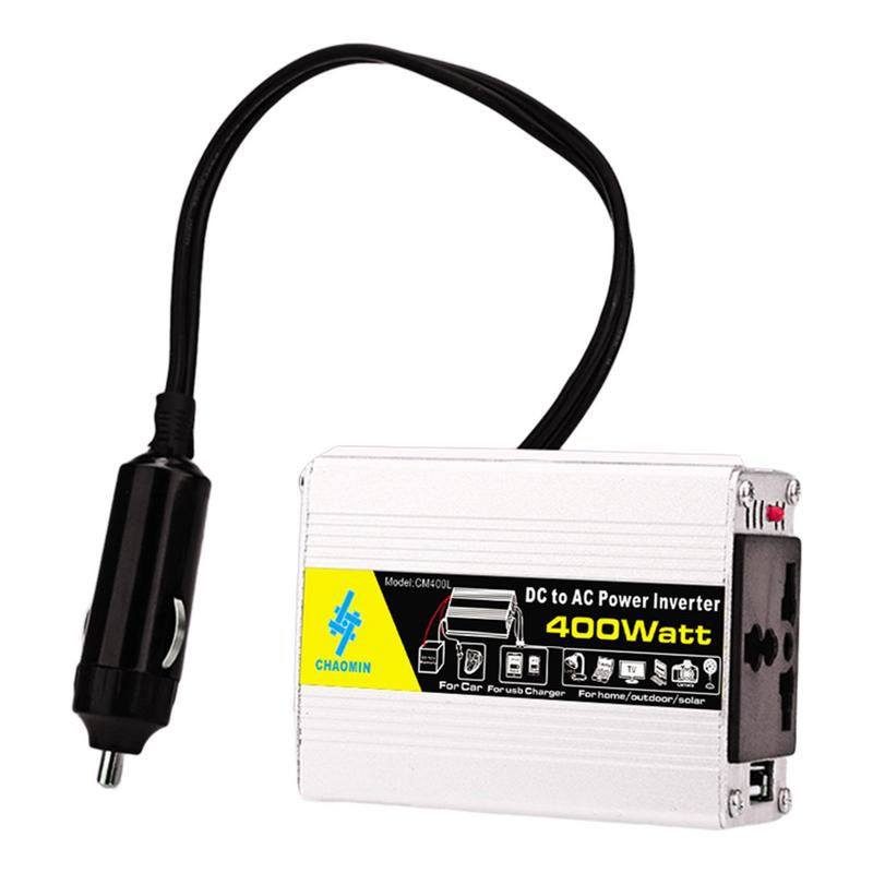 Инвертор 400 В с чистой синусоидой, Автомобильный преобразователь 12 В постоянного тока в 220 В переменного тока, Солнечный инвертор с 2 зажимами для аккумулятора, для грузовика, кемпинга