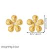 316L Stainless Steel Flower Ear Stud Piercing Earrings For Women Girl Summer Beach Fashion New Jewelry Gift Party