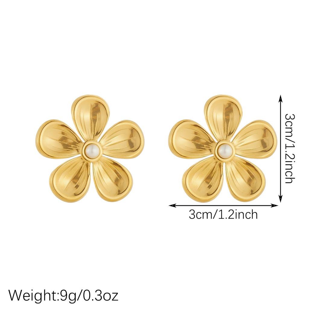 316L Stainless Steel Flower Ear Stud Piercing Earrings For Women Girl Summer Beach Fashion New Jewelry Gift Party