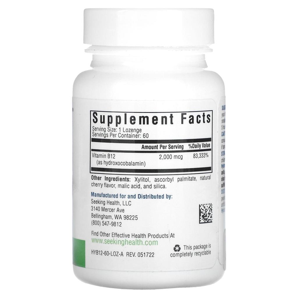 Hydroxo B12, 2,000Mcg, 60 Lozenges