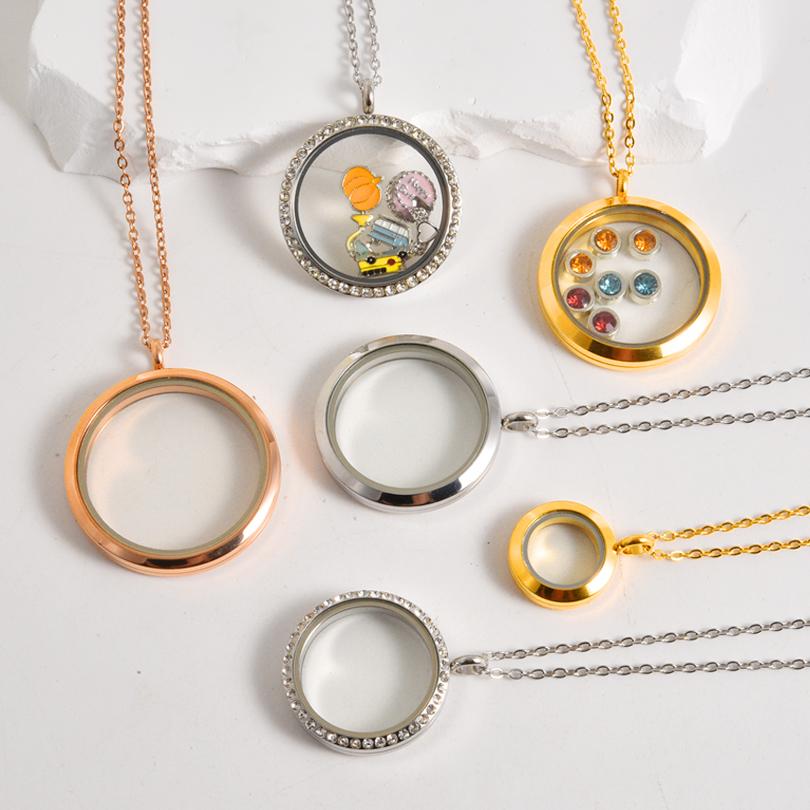 1 шт. Нержавеющая сталь Открывающийся Стеклянный Медальон Держатель для Монет Ожерелье Украшения Круглый Реликварий Фото Плавающий Медальон Подвеска Ожерелья