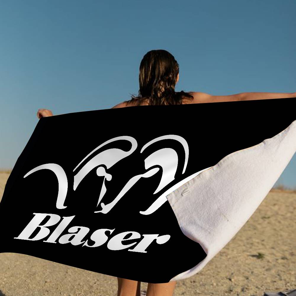 Пляжное полотенце с принтом Blaser Logo из микрофибры, для скалолазания, йоги, пляжа, плавания, бега, впитывающее, мягкое полотенце
