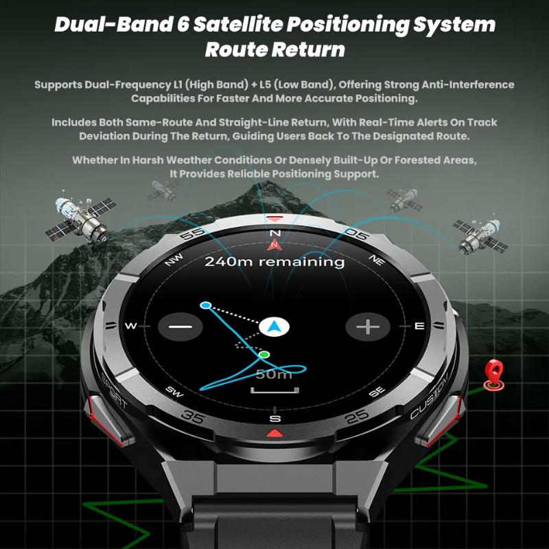 2025 Новые Оригинальные GPS Смарт-часы Ультра 466*466 HD AMOLED Дисплей Спорт Компас BT Звонок IP69 Водонепроницаемый Смарт-браслет Для HUAWEI