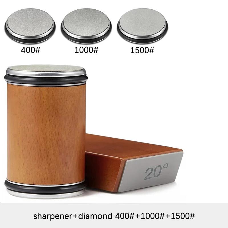 Точилка для ножей с вращающимся лезвием, магнитный держатель для ножей, набор алмазных точильных камней с углом заточки 15 и 20 градусов, кухонный аксессуар