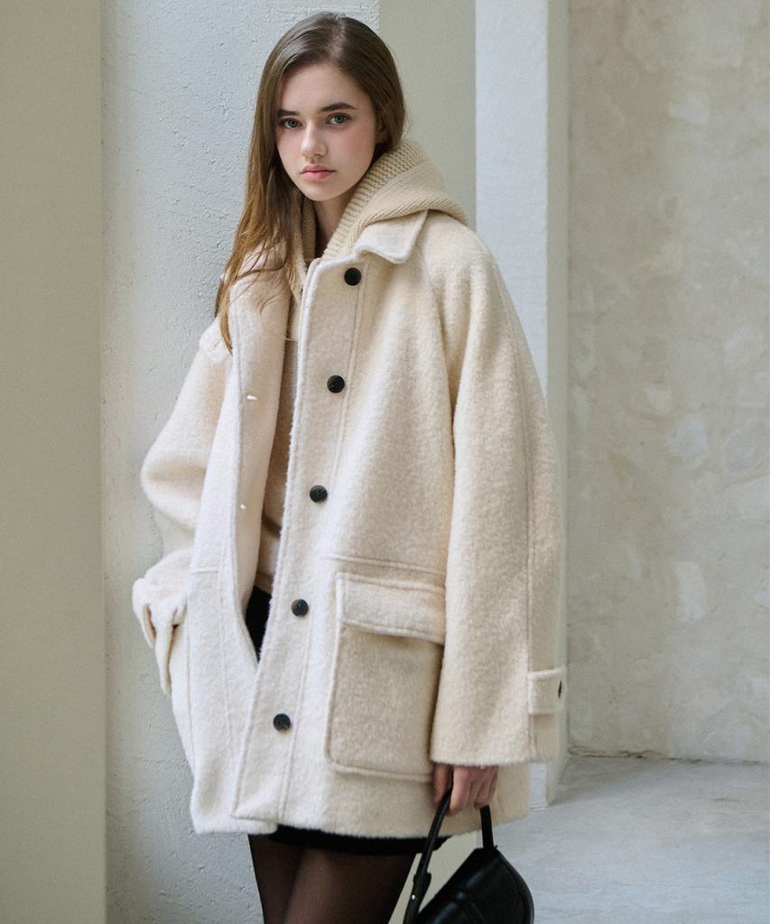SLOWLOLLI Fluffy Mood Boucle Coat_3 Colors