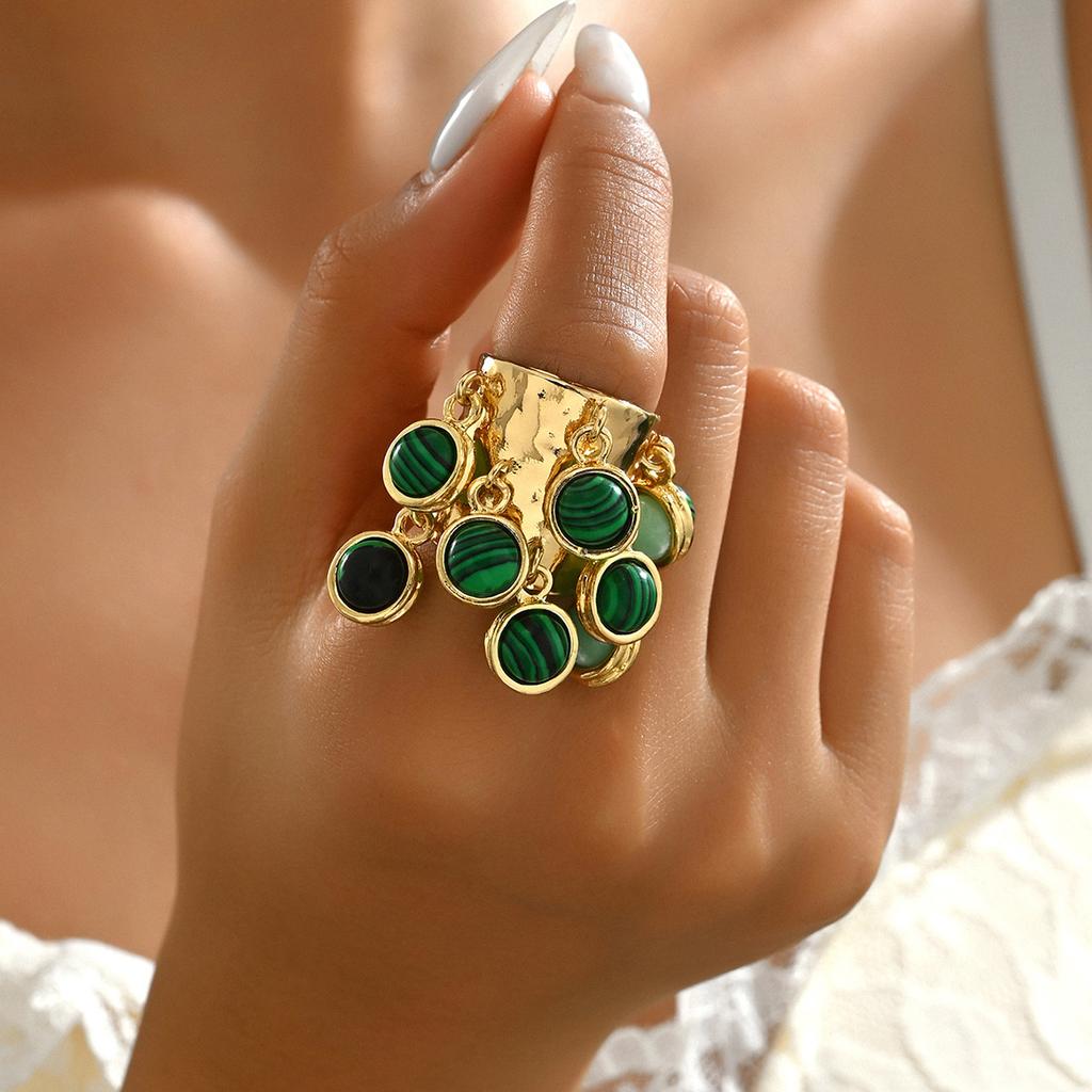 Простое легкое роскошное женское открывающееся регулируемое кольцо с персонализированной оправой, цветной драгоценный камень, простое кольцо, кольцо на указательный палец