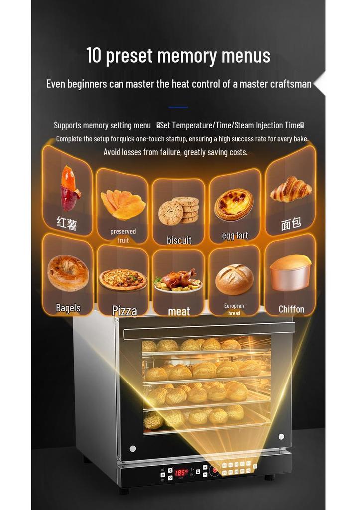 New German Hot Air Oven: 360° Circulation, Stainless Steel Interior, Commercial Large Capacity 33L, 50L, 70L