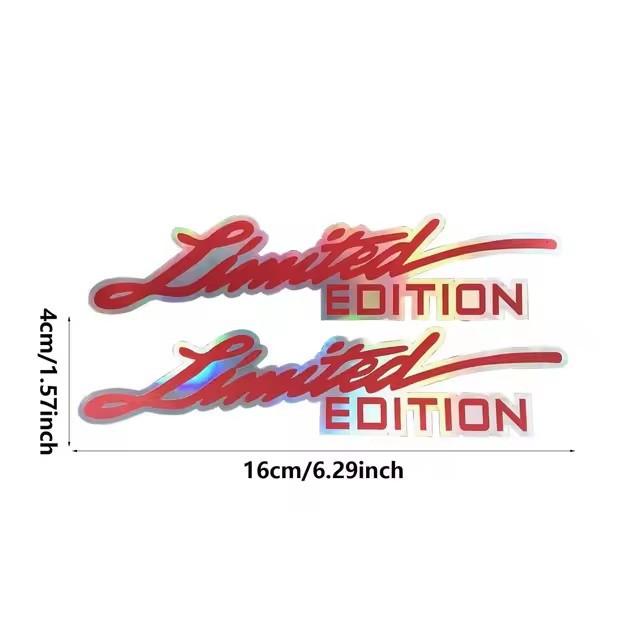 General Bicycle Sticker Laser Reflective LIMITED EDITION Text English Scratch-blocking Personalized Decorative Car Accessories