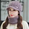 Hot Women Winter Hat Keep Warm Cap Add Fur Lined Hat and Scarf Set Warm Hats for Female Casual Rabbit Fur Winter Knitted Hat