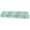 Mini Greenhouse for Plants Waterproof with 3 Roll-Up Entrances, in Steel and PE, 400x100x80 cm, Green