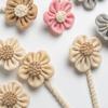 Cotton And Linen Curtain Tiebacks, Decorative Curtain Holdbacks Rope, Flower Curtain Tie Backs, Boho Drapes Holdbacks for Home Office Hotel Decor