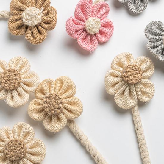 Cotton And Linen Curtain Tiebacks, Decorative Curtain Holdbacks Rope, Flower Curtain Tie Backs, Boho Drapes Holdbacks for Home Office Hotel Decor