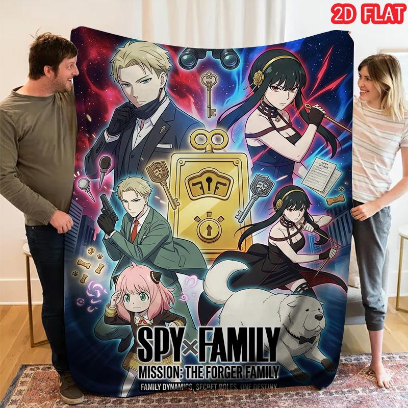 Spy Fake Family Print FlAannel Blanket, High quality Comfortable for All Seasons, Home Decor, Warmth and Comfort