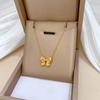 Bow Mori Personality Minimalist Furnace Real Gold Necklace Female Collarbone Chain