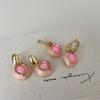 Милые и симпатичные серьги-гвоздики Pink Love Peach, женский дизайн, свежесть и элегантность, индивидуальность, мода, универсальные серьги