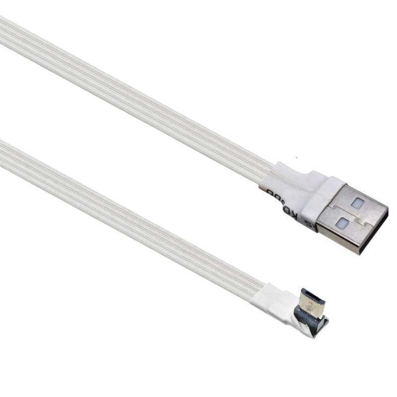 USB на USB 5-контактный Плоский Резиновый Зарядный Кабель Прямой Угловой Разъем Тонкий Гибкий Шнур Для Телефона Планшета Камеры