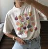 Korean T-shirt Women Fig Fruit Graphic Shirt Aesthetic Vintage TShirt Graphic Summer High Quality Cotton Ropa Mujer Aesthetic