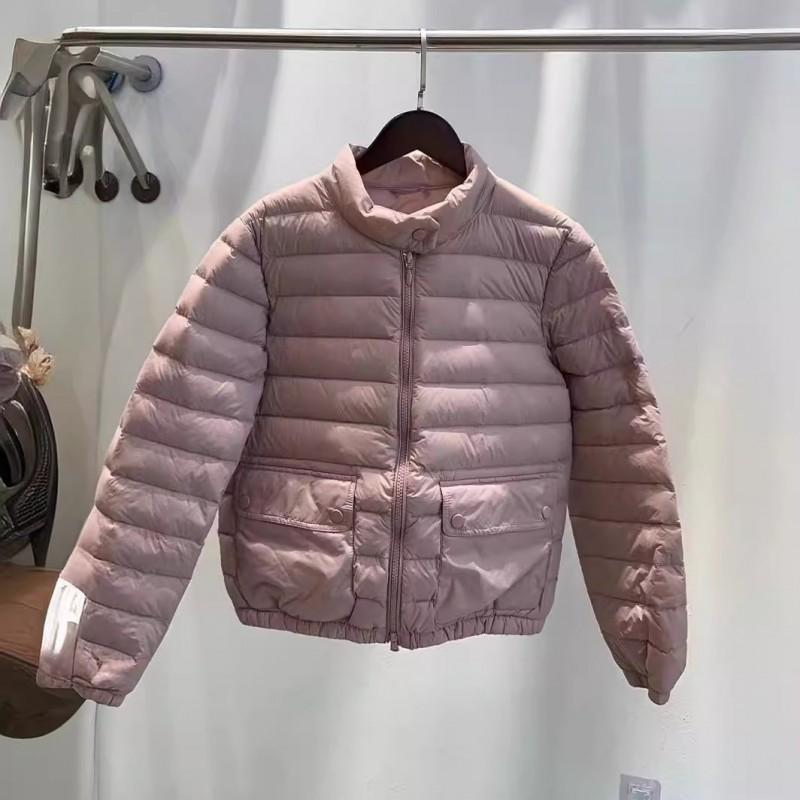 Womens Lightweight Short Down Jacket 90% White Duck Slim Fit Casual Hoodless Puffer Coat Winter