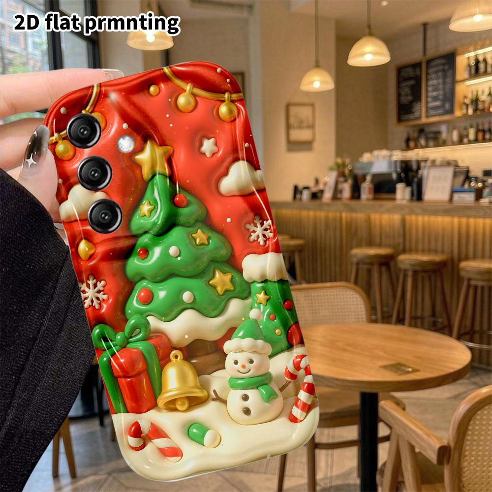 Phone case: 2D flat, suitable for Samsung Galaxy A34 A35 M05 M06 S20 S22 S21 FE Plus 5G protective case, Christmas theme, perfect holiday gift for Chr