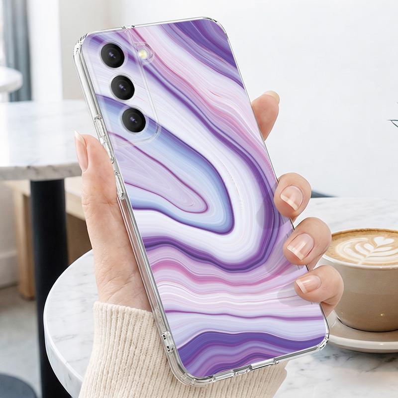 Чехол с акварельным мраморным принтом для Samsung A57 S26 Ultra A37 A17 A56 A36 A26 A16 A55 A35 A25 A15 A54 5G S21 FE S22 S23 S24 S25 Plus Прозрачный мягкий чехол из ТПУ