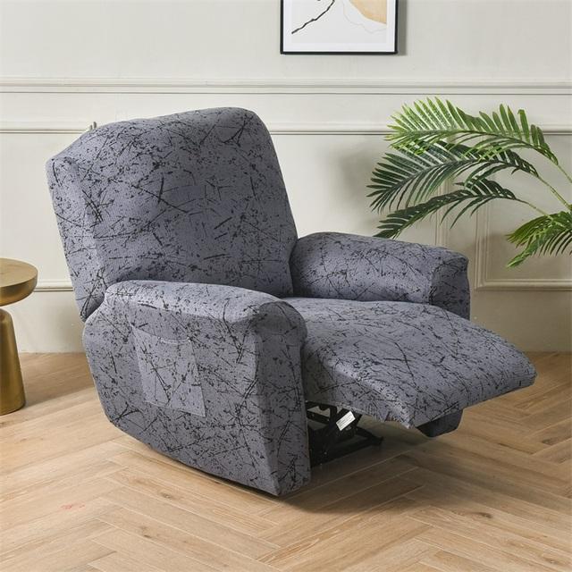 Geometry Printed Flower Stretch Lazy Boy Sofa Cover Recliner Cover Chair Covers For Leather Living Room Recliner Chair Slipcover