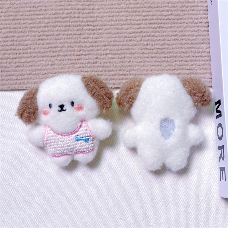 Брелок-подвеска в виде плюшевого мультяшного щенка с пищащим звуком, костью, креативной брошью и аксессуарами для волос