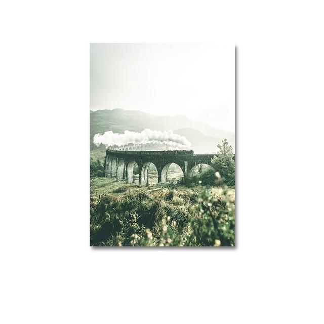 Природный пейзаж Зеленая гора Скандинавский лесной лист плакат Печать на холсте Художественная роспись Настенная картина Фотография Спальня Домашний декор