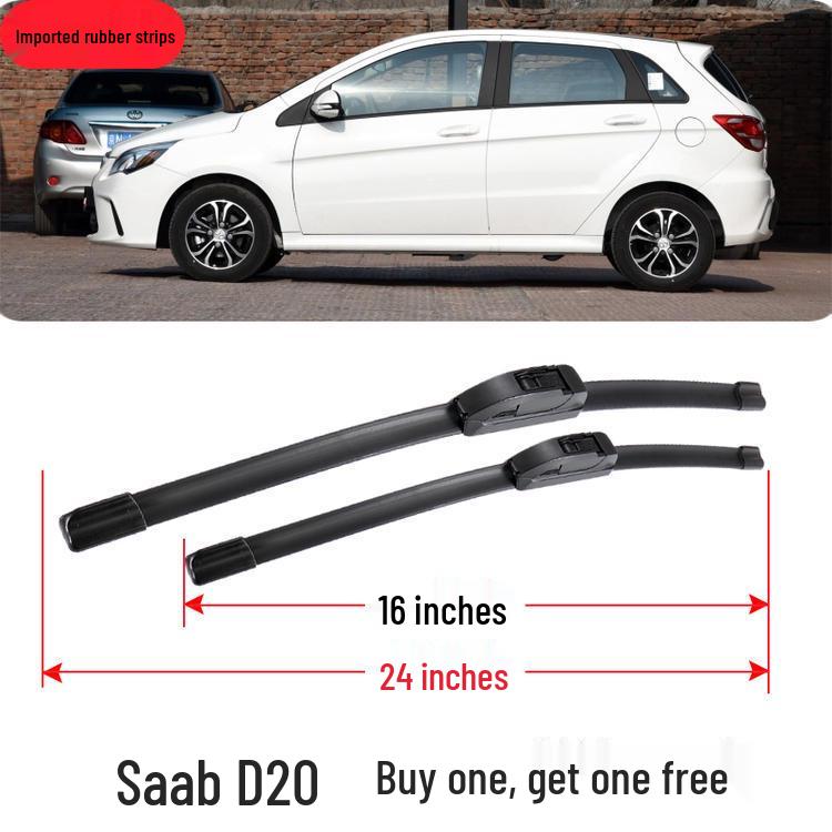 BAIC Senova D20 Original Bone-Free Wiper Blades & Rubber Strips (Front & Rear)