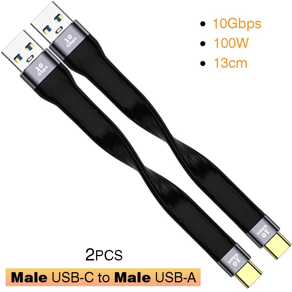 Короткий кабель USB3.1 10 Гбит/с 13 см PD 100 Вт USB-кабель Type C конвертер OTG USB-адаптер USB4 20 Гбит/с 22 см для SSD Power Bank