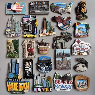 США Магниты на холодильник Туристические сувениры Бостон Аляска Нью-Йорк Чикаго Магнитные наклейки на холодильник Подарки для путешествий Украшения