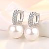 Fashion Pearl Earrings for Women 925 Silver Jewelry with Zircon Gemstone Gold Color Drop Earrings Wedding Party Gift Accessories