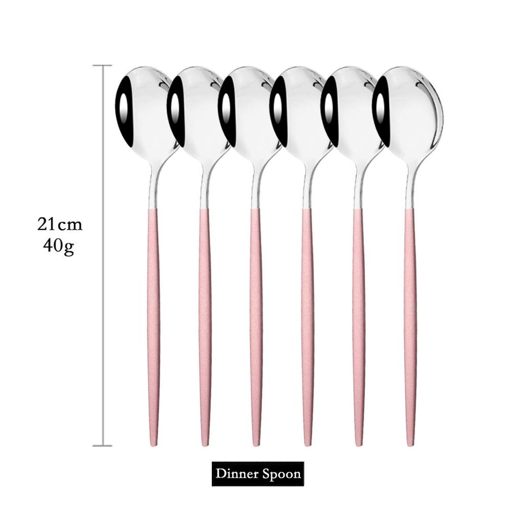 6 шт. красочная столовая посуда, набор ложек, зеркало с длинной ручкой, ложка из нержавеющей стали, столовые приборы, посуда, кухонные аксессуары