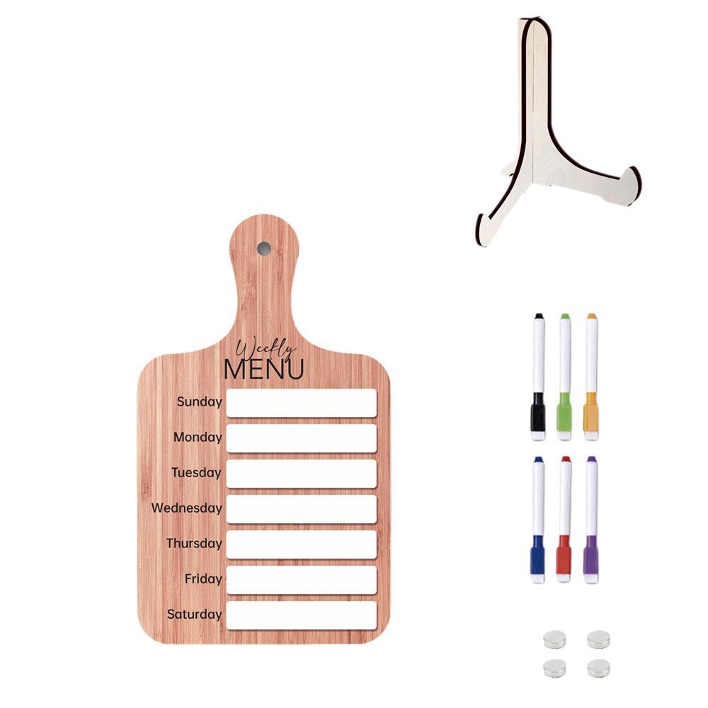 Wood Fridge Meal Planner with Pen Meal Prep Board Weekly Food Menu Board  Dinning Tale