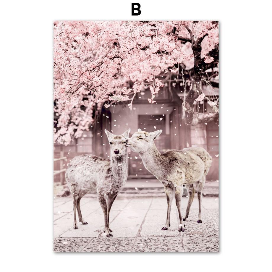 Сакура трамвай пагода гора Фудзи настенная живопись на холсте плакаты на скандинавскую тему и принты настенные панно для гостиной японский декор