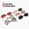 Small Oval Rimless Sunglasses Women Retro Metal Frame Cut Edge Photochromic Eyewear Fashion Trendy Sun Glasses for Street Photo