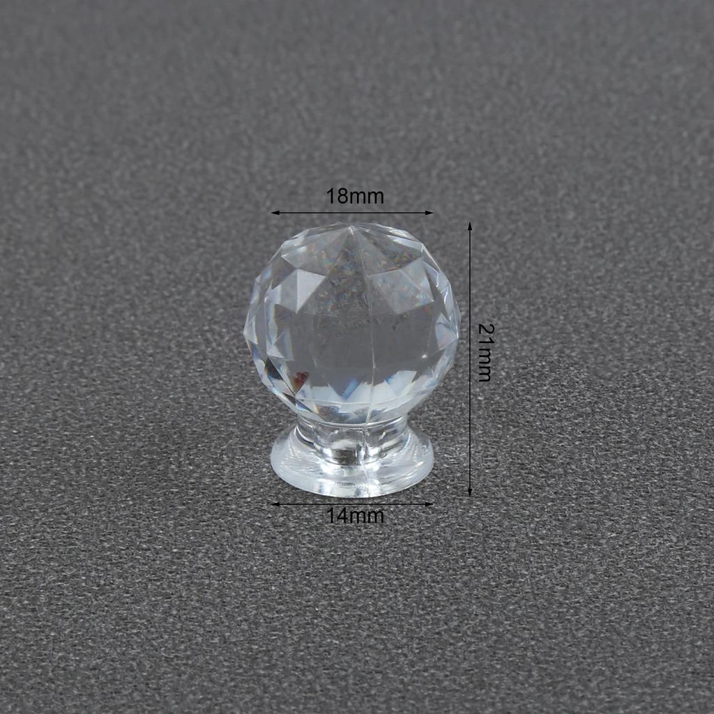 10sets Clear Acrylic Handle Knob + Transparent Screw Crystal Plastic Pull Triangular/Diamond/Spherical Decor Chest Dresser Box