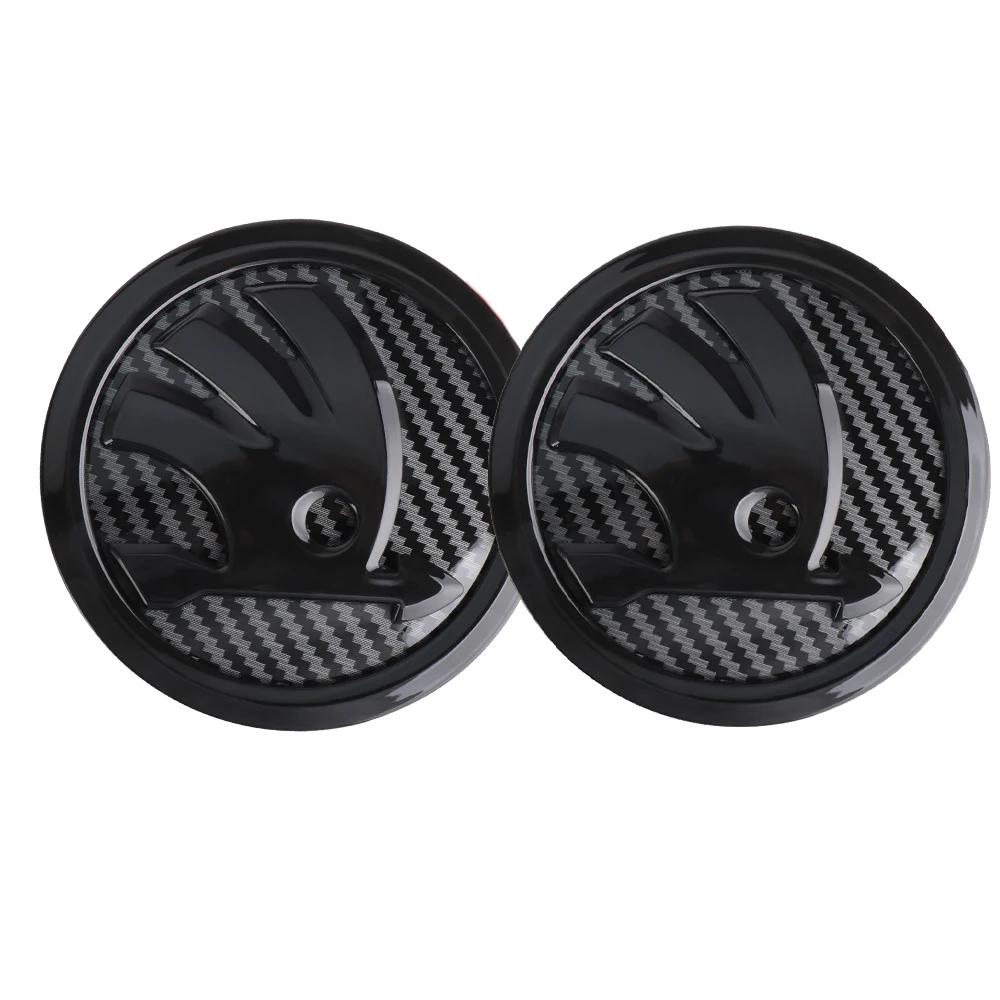 CGW1 2pcs Car Front Hood Badge Rear Trunk Emblem Replacement Sticker For Skoda S Octavia 2 3 Kodiaq Fabia Karoq Superb 3 Scala VRS A5
