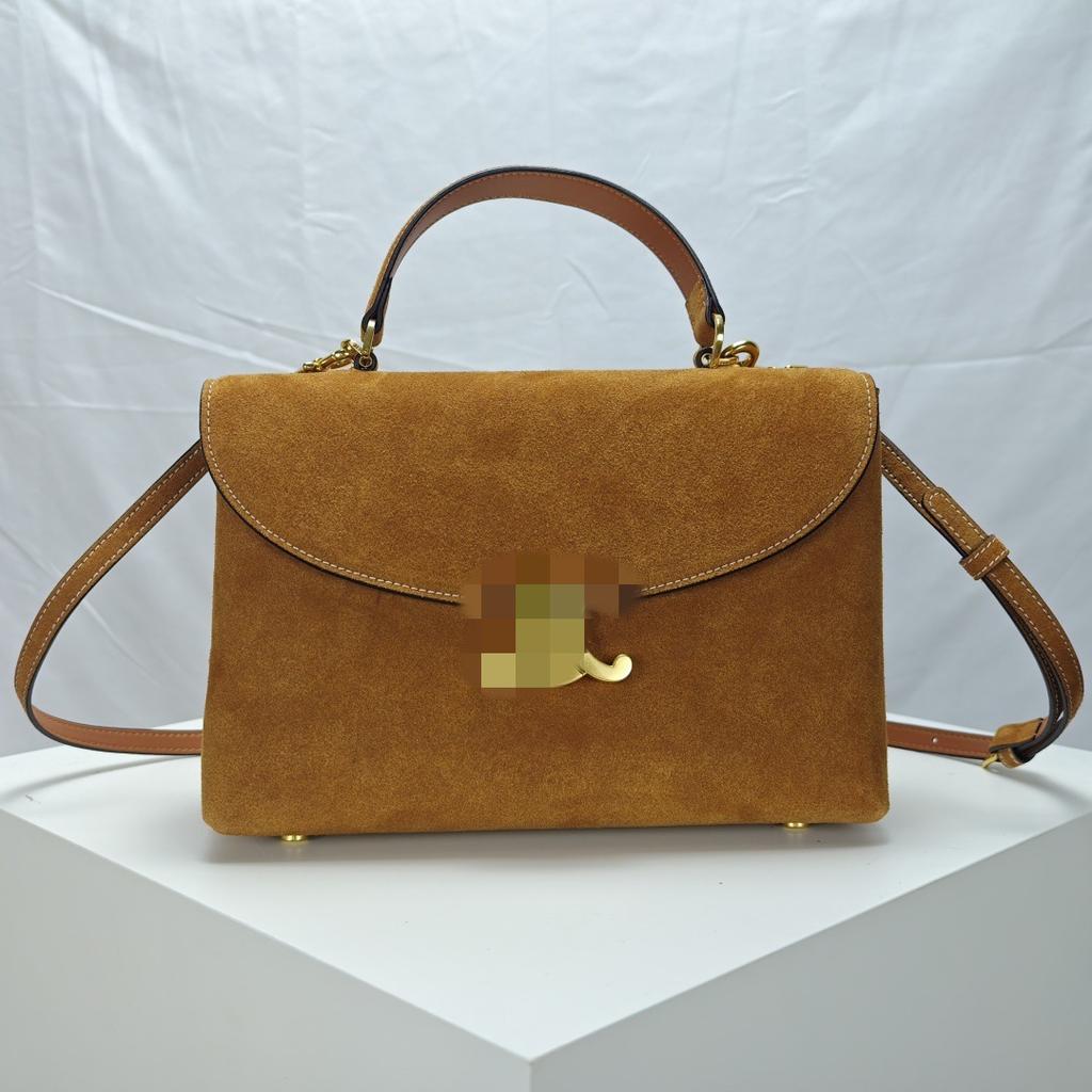 New granular cowhide handbag, high-end shoulder crossbody, including messenger bag.